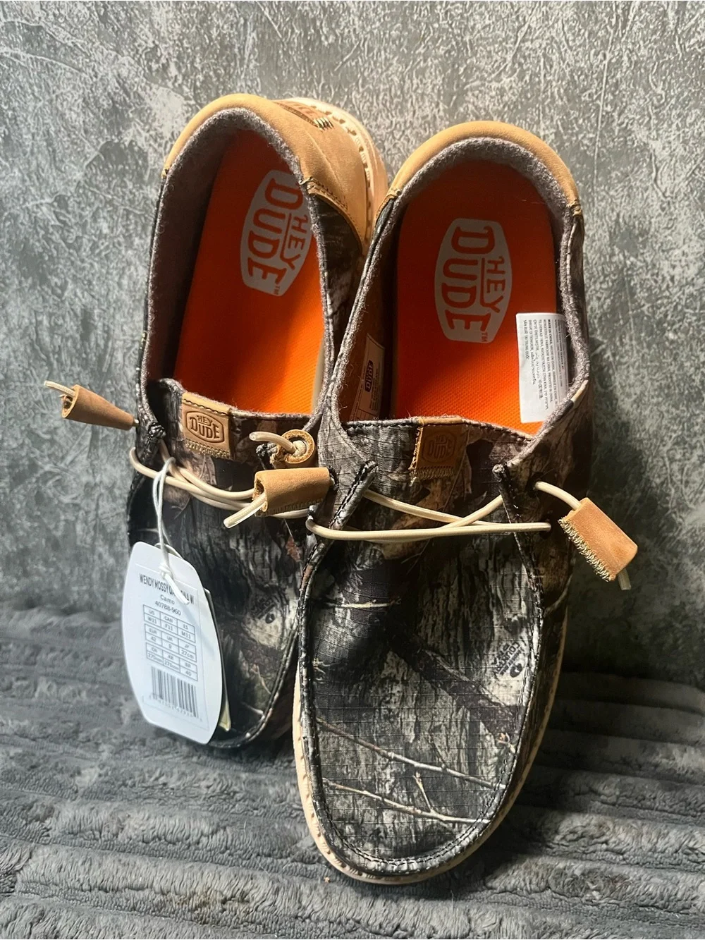 Camouflage Boat Shoes - Brown/Green by Hey Dude W 11 / M 9.5